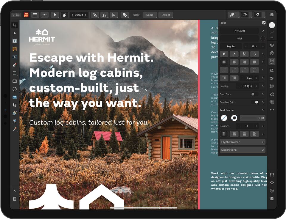Affinity Photo user interface